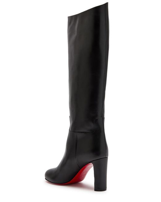 Christian Louboutin Black Loo Botta 85 Leather Knee-High Boots