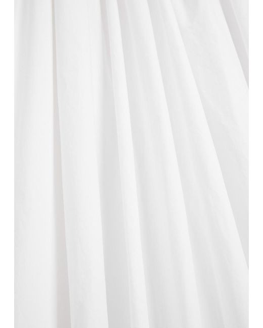 ARMARIUM White Nora Pleated Cotton-Poplin Maxi Dress