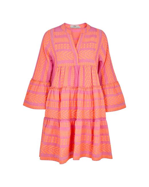 Devotion Pink Ella Embroidered Cotton-Blend Mini Dress
