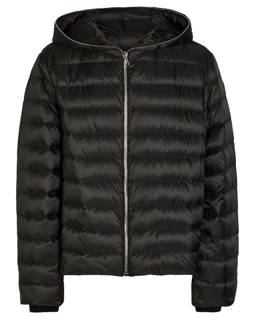 Rick Owens Black X Moncler Ziplock Hooded Padded Shell Jacket for men