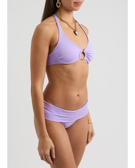 Melissa Odabash Purple Brussels Halterneck Bikini Top