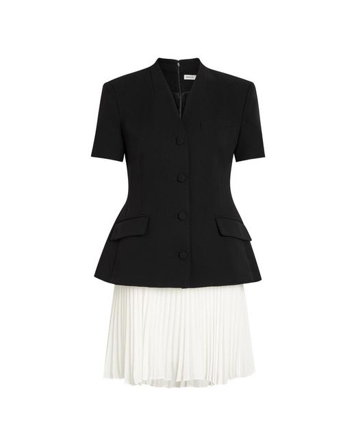Jonathan Simkhai Black Leah Tailored Blazer Crepe Mini Dress