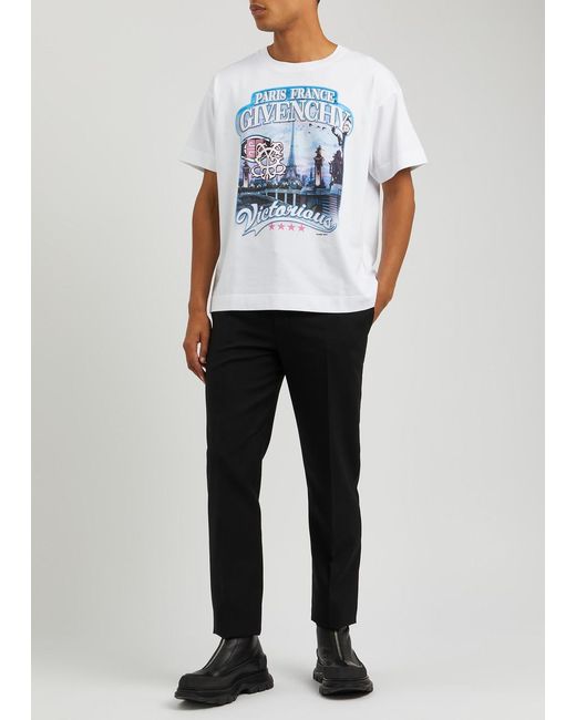 Givenchy Blue World Tour Printed Cotton T-shirt for men