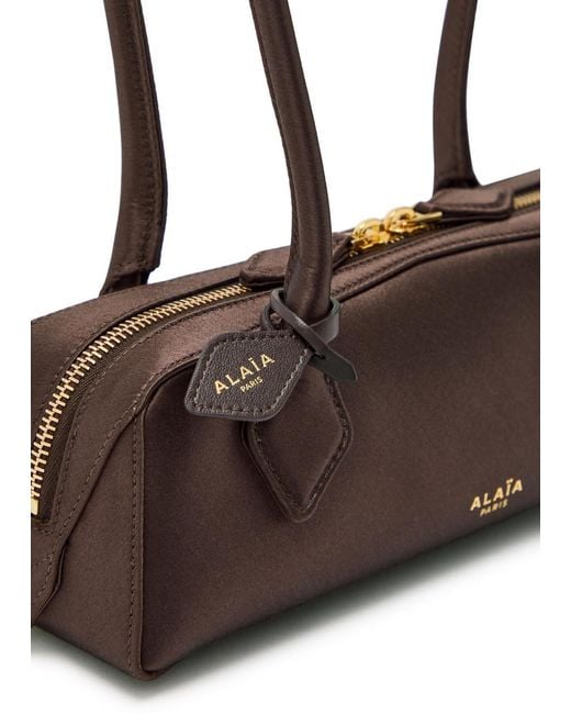 Alaïa Brown Le Teckle Small Satin Shoulder Bag