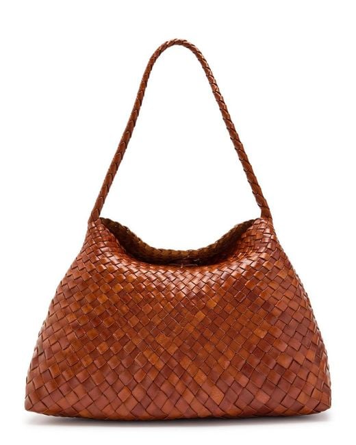 Dragon Diffusion Brown Santa Maria Woven Leather Shoulder Bag