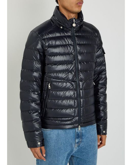 Moncler Black Lauros Detachable-Hood Padded Shell Jacket for men