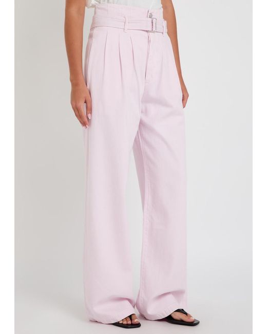 Agolde Pink X Maria Mcmanus Belted Wide-Leg Jeans