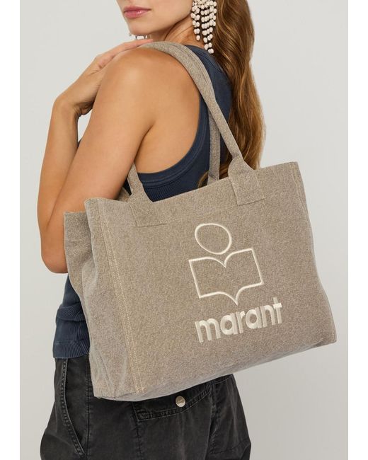 Isabel Marant Natural Yenky Logo Canvas Tote