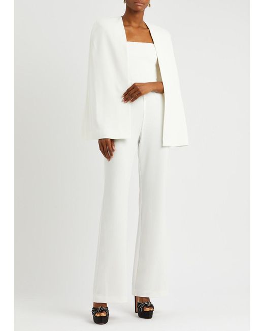 STRAIGHT NECK CAPE JUMPSUIT - Ecru