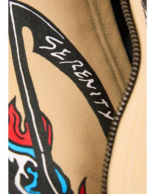 Warren Lotas Natural Garage Printed Work Canvas Jacket for men