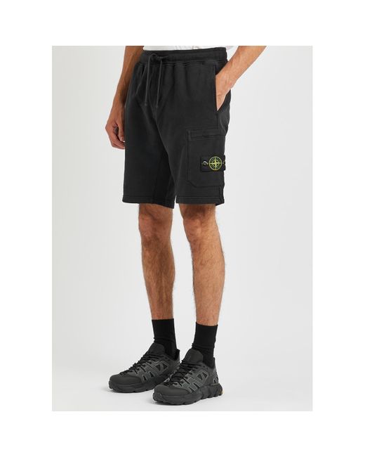 Stone Island Black Cotton Shorts for men