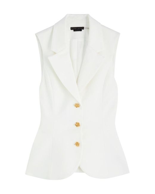 Alice + Olivia White Sammie Sculpted Blazer Vest