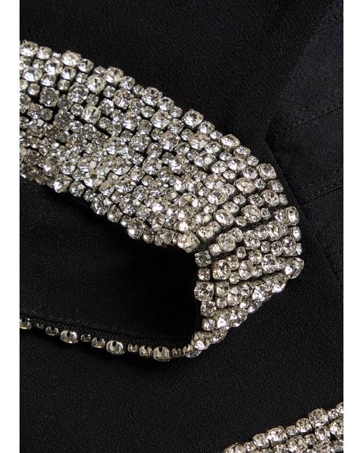 Alice + Olivia Black Gatz Embellished Top