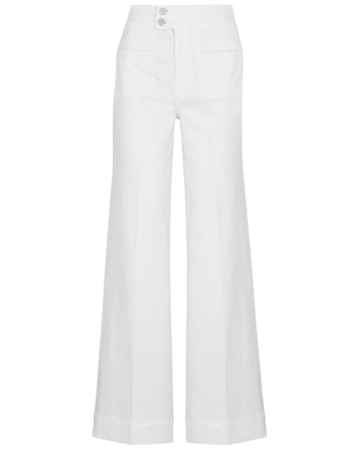 FRAME Denim Le Hardy White Wideleg Jeans Lyst