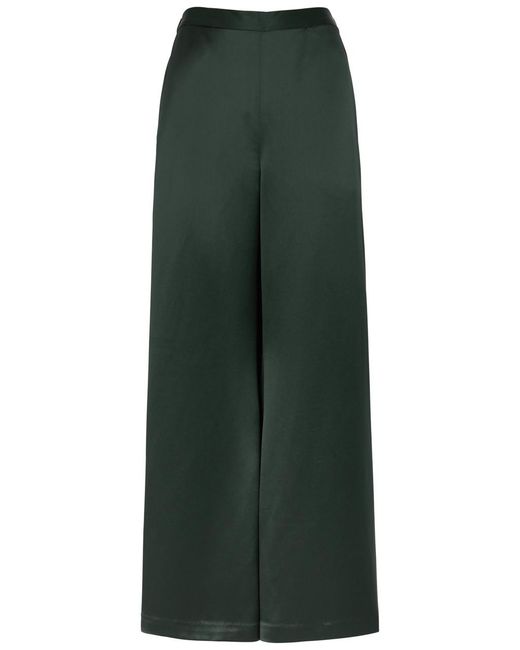 By Malene Birger Green Lucee Flared Satin Trousers for men
