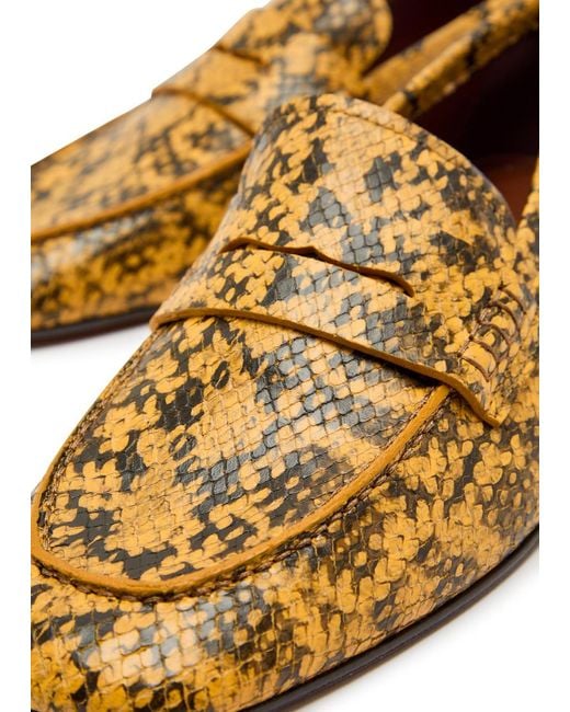 Dries Van Noten Brown Snake-Effect Leather Sneakers