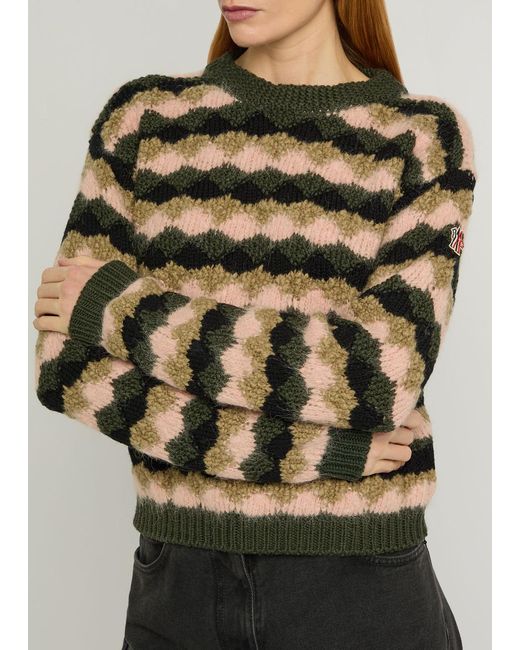 Moncler Black Striped Wool-Blend Jumper