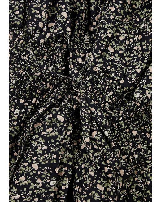 Skall Studio Gray Carole Floral-Print Cotton-Poplin Midi Dress