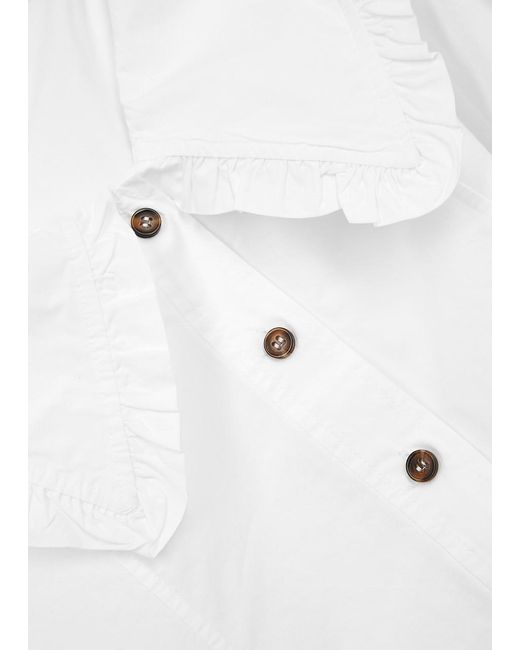 Ganni White Cotton-Poplin Shirt