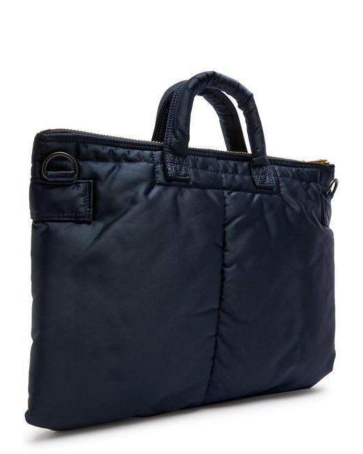 Porter-Yoshida and Co Blue Tanker Helmet Short Nylon Tote for men