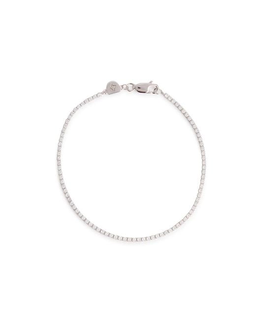 Astrid & Miyu White Tennis Crystal-Embellished Sterling Bracelet