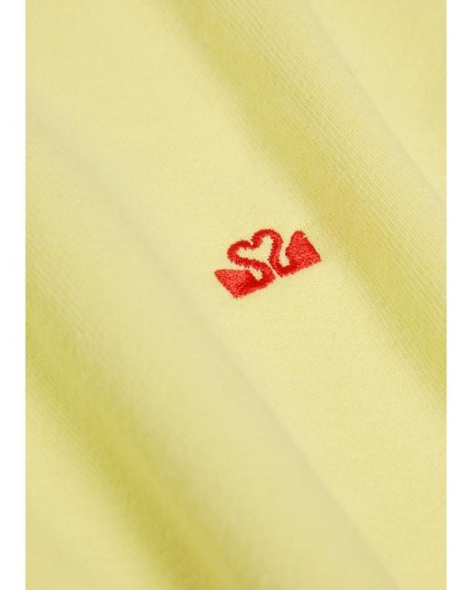 Spense Yellow Logo-Embroidered Cotton Sweatshirt