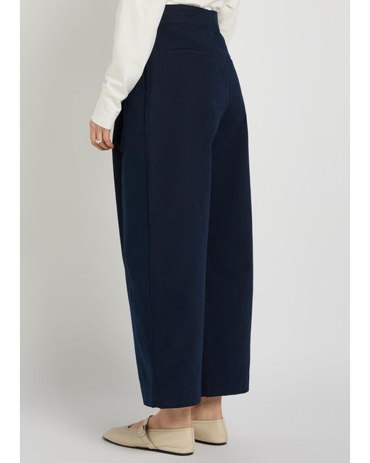 Studio Nicholson Blue Peached Wide-Leg Cotton-Twill Trousers