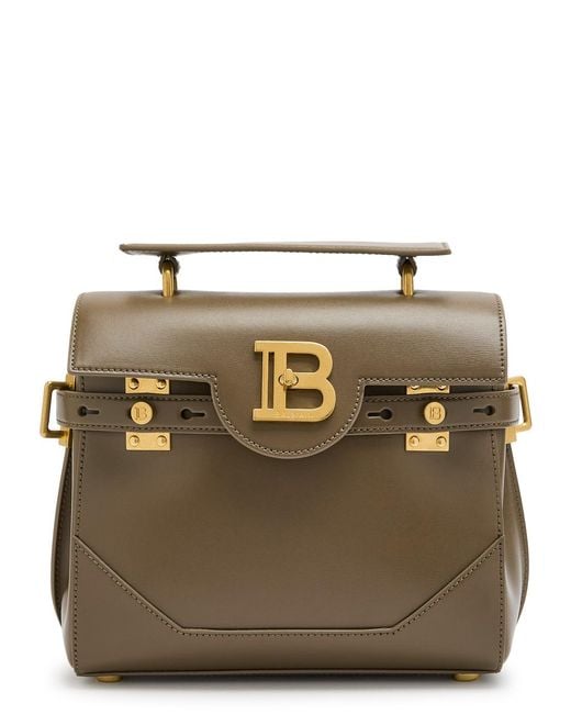Balmain Brown B-Buzz 23 Leather Top Handle Bag