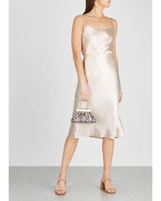 Vince Natural Hammered Satin Skirt
