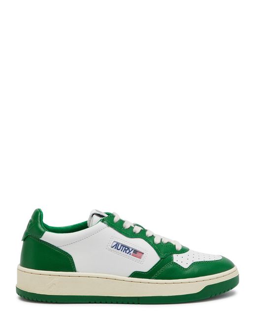 Autry Green Medalist Leather Sneakers