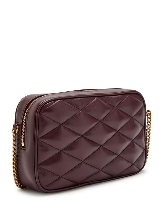 Saint Laurent Purple Small Quilted Leather Camera Bag