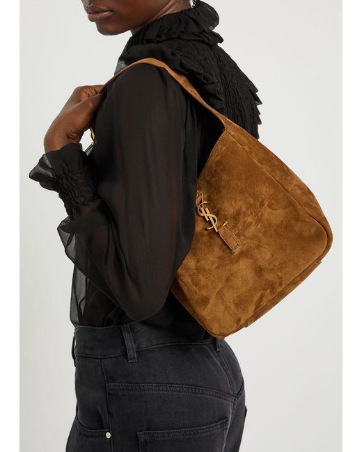 Saint Laurent Brown Le 5 À 7 Small Suede Hobo Bag