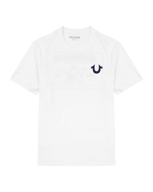 True Religion White Logo-print Cotton T-shirt for men