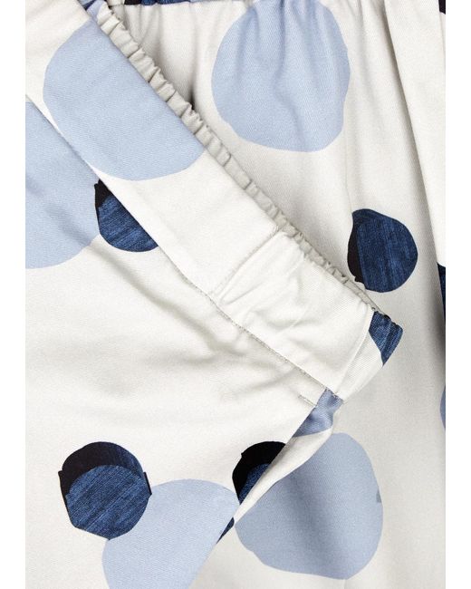 Max Mara Blue Galli Printed Cotton Trousers