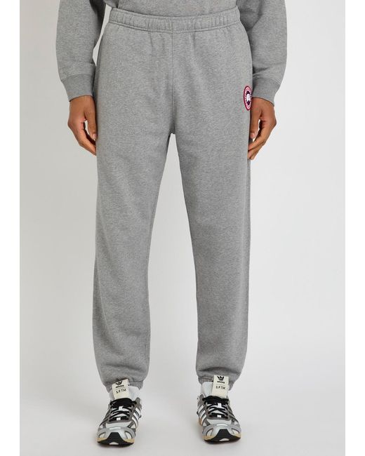 Canada Goose Gray Rover Logo Cotton Sweatpants for men