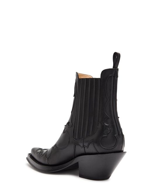 Gabriela Hearst Black Cassidy Leather Ankle Boots