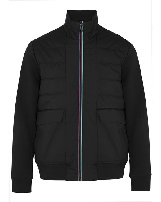 PS by Paul Smith Black Quilted Shell And Jersey Jacket for men