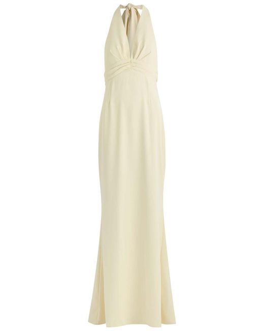 Odd Muse White Halterneck Twill Maxi Dress
