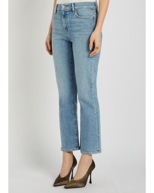 PAIGE Blue Mason Cropped Boot-Leg Jeans
