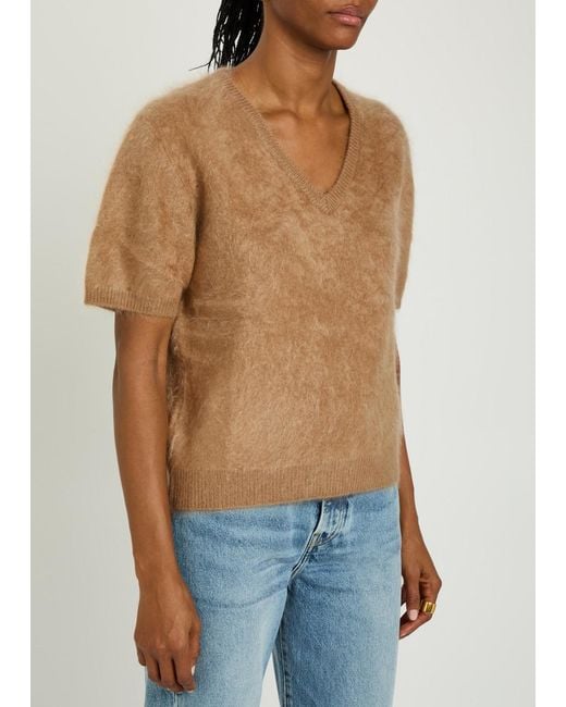 Lisa Yang Natural Lovisa Brushed Cashmere Top