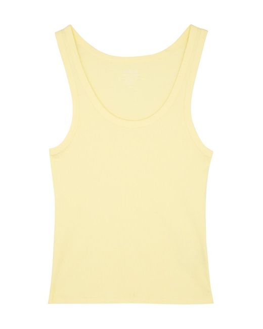 COLORFUL STANDARD Yellow Ribbed Stretch-Cotton Tank