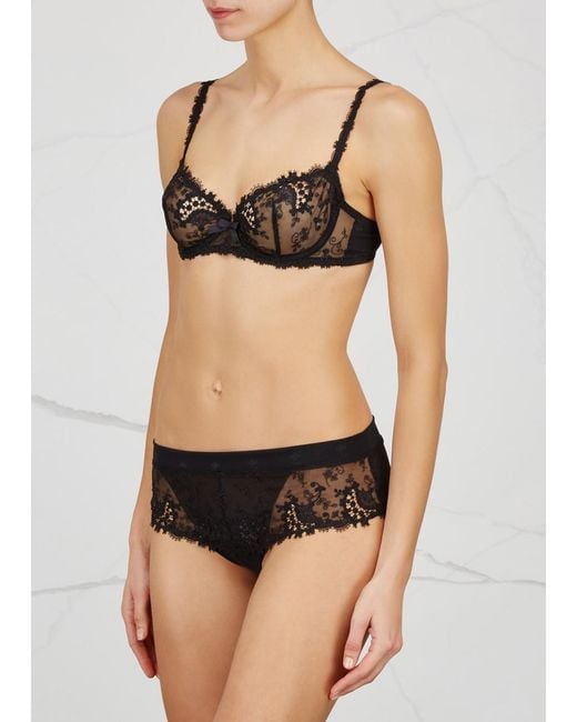 Simone Perele Black Wish Lace Half-Cup Bra