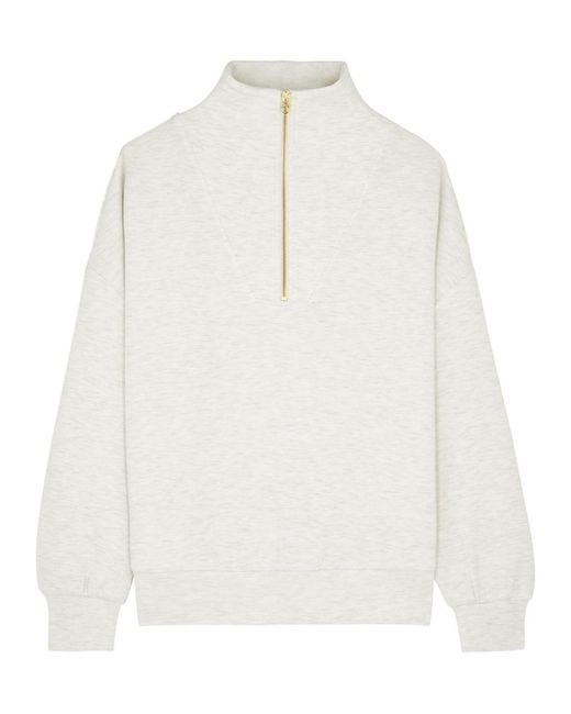 Varley White Hawley Half-Zip Stretch-Jersey Sweatshirt