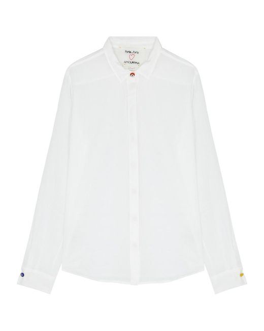 Forte Forte White Forte_forte Semi-sheer Cotton-blend Shirt