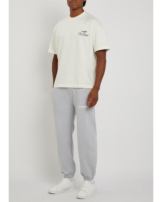 Cole Buxton Gray Sportswear Logo-Print Cotton Sweatpants for men