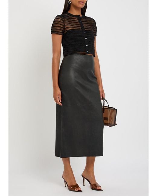 Jonathan Simkhai Black Holli Textured Lace Cropped Top
