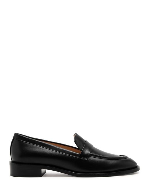 Stuart Weitzman Black Palmer Sleek Leather Loafers