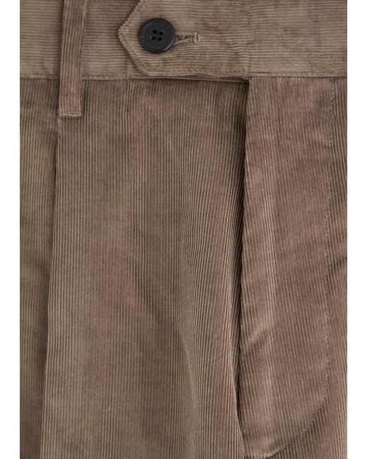 Paul Smith Brown Tapered-Leg Corduroy Trousers for men