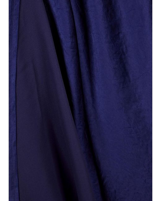 Vince Blue Panelled Satin Midi Skirt