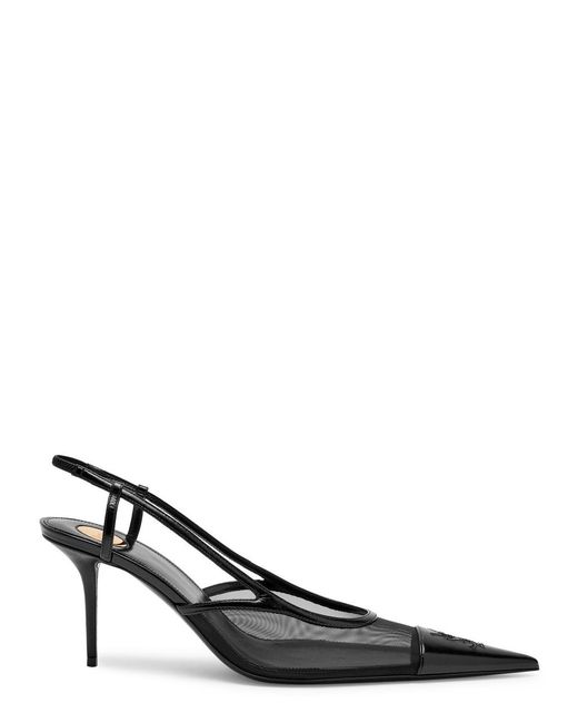 Saint Laurent Black Jerry 80 Slingback Leather Pumps